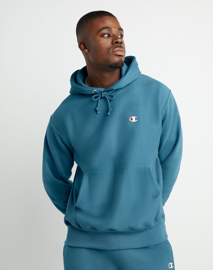 Champion Reverse Weave C Logo Hoodie Heren - Blauw - Belgie 0932PMDYQ